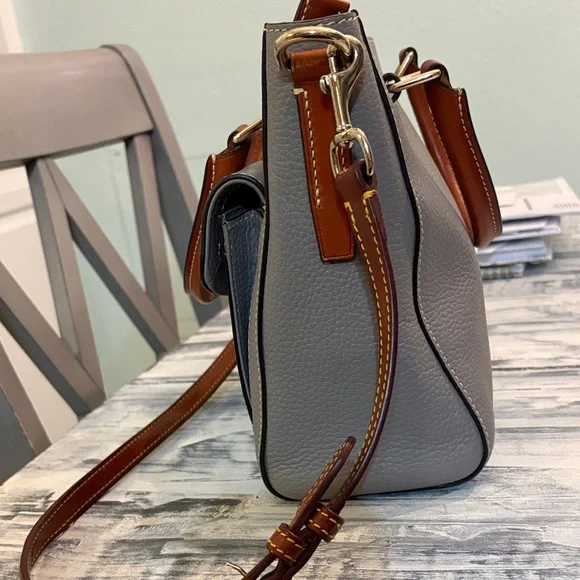 DOONEY & BOURKE  Large Leather LEISURE Shopper Tote Bag Handbag NEW GRAY - Picture 5 of 12